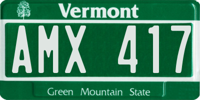 VT license plate AMX417