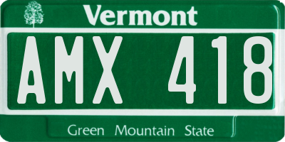 VT license plate AMX418