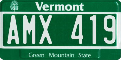 VT license plate AMX419