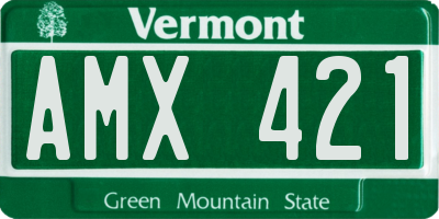 VT license plate AMX421