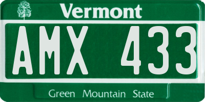 VT license plate AMX433
