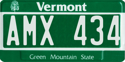 VT license plate AMX434