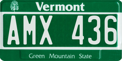 VT license plate AMX436