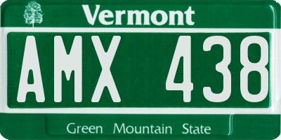 VT license plate AMX438