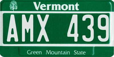 VT license plate AMX439