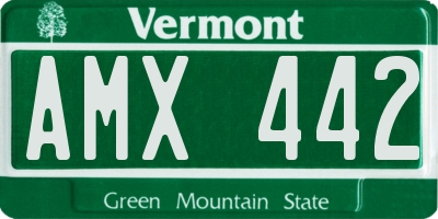 VT license plate AMX442