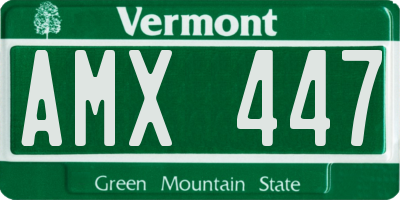 VT license plate AMX447