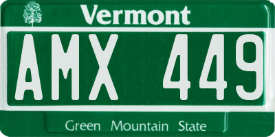 VT license plate AMX449