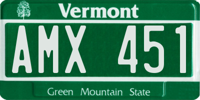 VT license plate AMX451