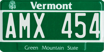 VT license plate AMX454
