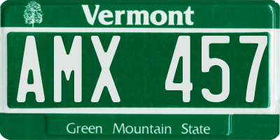 VT license plate AMX457