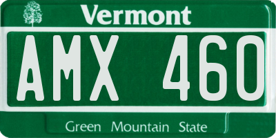 VT license plate AMX460