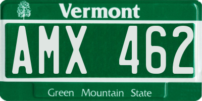 VT license plate AMX462