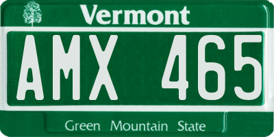 VT license plate AMX465