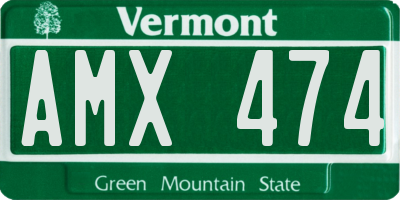 VT license plate AMX474