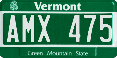 VT license plate AMX475