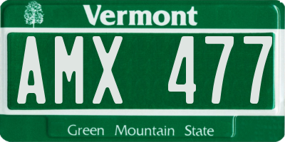 VT license plate AMX477