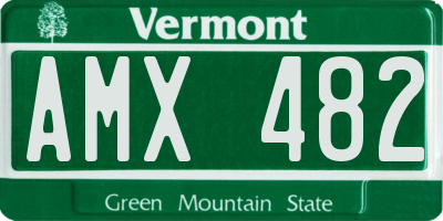 VT license plate AMX482