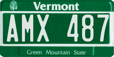 VT license plate AMX487