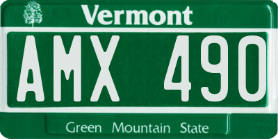VT license plate AMX490