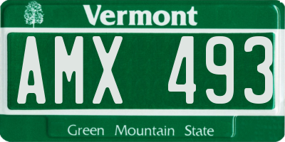 VT license plate AMX493