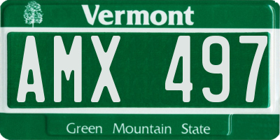 VT license plate AMX497