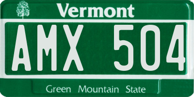 VT license plate AMX504