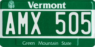 VT license plate AMX505