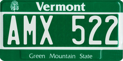 VT license plate AMX522