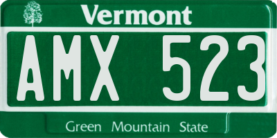 VT license plate AMX523