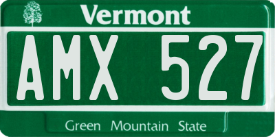 VT license plate AMX527