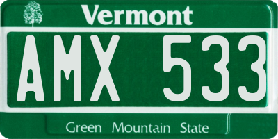VT license plate AMX533