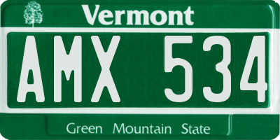 VT license plate AMX534