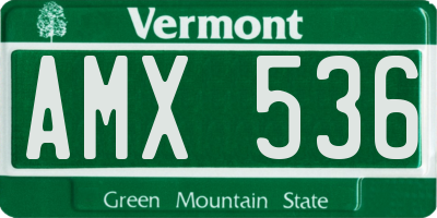 VT license plate AMX536