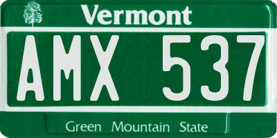 VT license plate AMX537