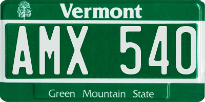VT license plate AMX540