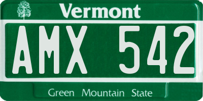 VT license plate AMX542