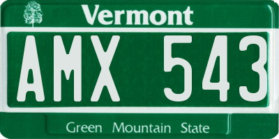 VT license plate AMX543