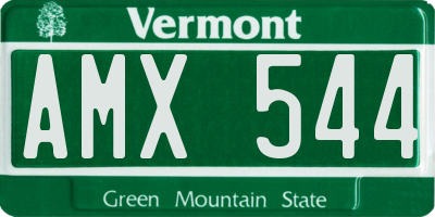 VT license plate AMX544