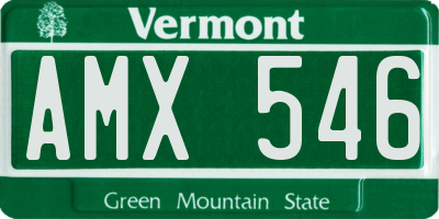 VT license plate AMX546