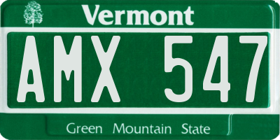VT license plate AMX547