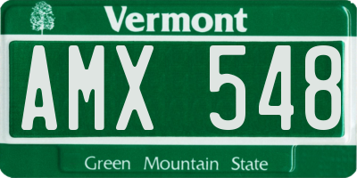 VT license plate AMX548