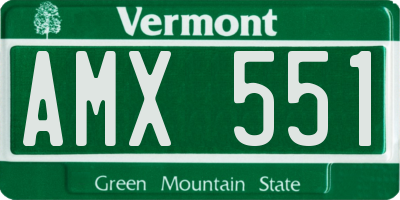 VT license plate AMX551
