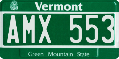 VT license plate AMX553