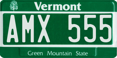 VT license plate AMX555