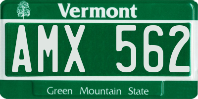 VT license plate AMX562