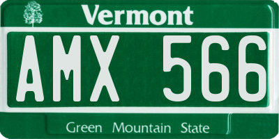 VT license plate AMX566