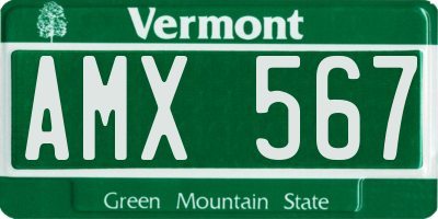 VT license plate AMX567