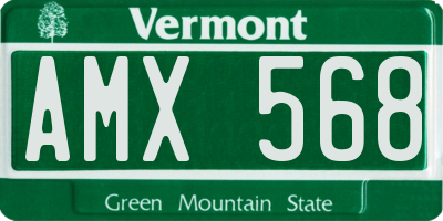 VT license plate AMX568