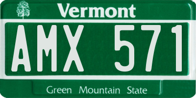 VT license plate AMX571